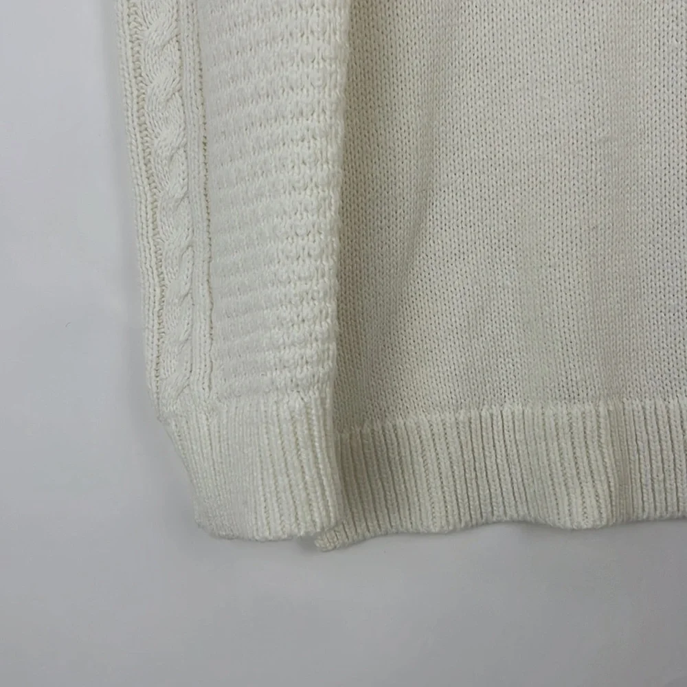 HIPPIE ROSE long sleeve women’s cable knit sweater ivory L - Picture 7 of 10